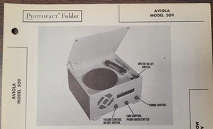 AVIOLA MODEL 509 COMBINATION PHONOGRAPH RADIO PHOTOFACT - Picture 1 of 1
