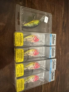 5 Floating Salmo #5.5 F Rattlin' Hornet Crankbaits Pink Parakeet & #5 Hot Perch - Picture 1 of 4