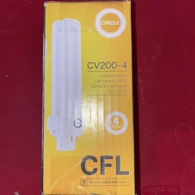 CIRCLE CV200-4 - 1080 Lumens G24Q-2 4 pin base 120V 18 Watt. 4 Pack. New Bulbs#W - Image 1 of 4