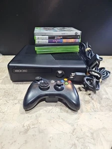 Xbox 360 S Slim 250GB Console Bundle Controller Bundle Lot BONUS 6 Games! - Picture 1 of 16