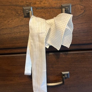 VTG Symphony Scarf New York 100% Silk 9”X9”Pocket Square & Tie 46”X2” Polka Dot - Picture 1 of 12