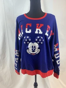 Disney Parks Americana Mickey Mouse Long Sleeve Crewneck Women’s Size XL - Picture 1 of 9