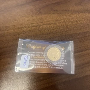Buffalo nickel plated in 24 kit gold - Picture 1 of 2