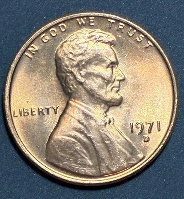 1971-D Lincoln Memorial Penny Denver Mint Brilliant Uncirculated (BU) - Image 1 of 3
