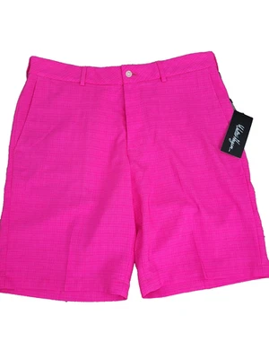 Nuevos Pantalones Cortos de Golf Rosa Brillante 10" Entrepierna Talla 36 Frente Plano Sin Arrugas RUIDOSOS Foto 1 de 4