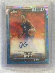 Tarjeta autógrafa Topps 2024-25 zafiro cromado #TCA-QG Quentin Grimes - Imagen 1 de 2