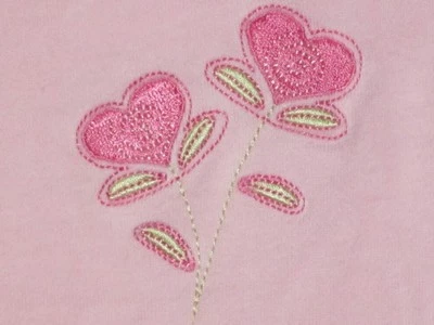 American Girl Bitty Baby Girl Sz L 6 6X Playful Heart Top Pink L/S Shirt - Image 1 of 4