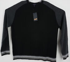 New Good Man Men's Sizes XL / 2XL Black Gray Merino Wool Block Crew Sweatshirt