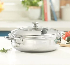 UTENSILIOS DE COCINA VIDA SANA® 5 CAPAS ACERO INOXIDABLE 6 cuartos Cazuela poco profunda 10802 $279,95 - Imagen 1 de 8