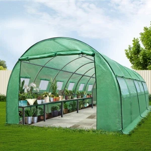 Greenhouse Plant Storage Garden Shed Spacious Tunnel Steel Frame Durable Cover - Picture 1 of 7