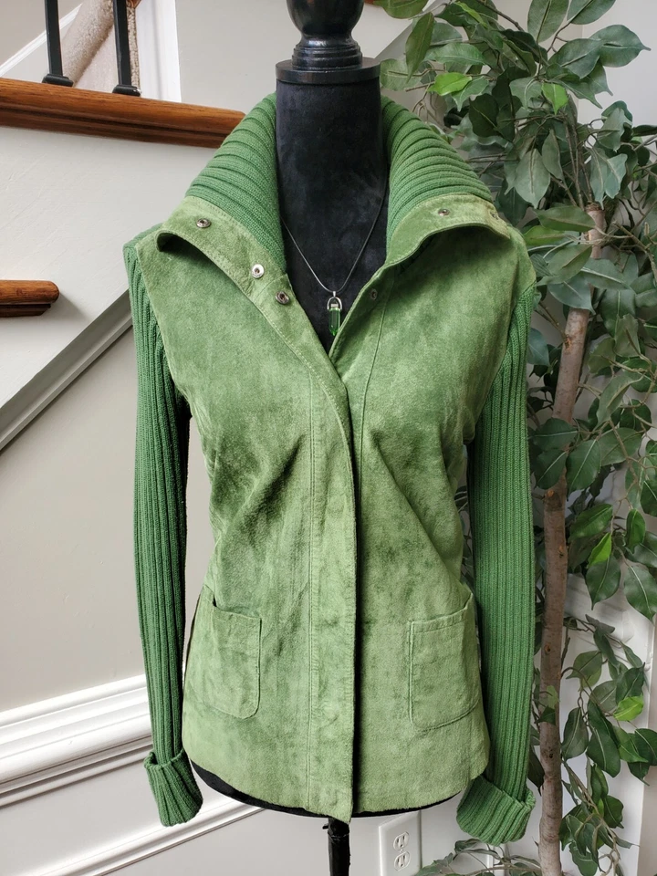 Jaqueta INC International Concepts Feminina Verde Algodão Casual Frontal Tamanho Médio - Imagem 1 de 4