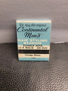 Continental Men's HAIR STYLING STUDIOS BISMARK HOTEL / Chicago, ILL. Matchbook - Picture 1 of 7