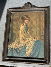 Alice Blue Gown Framed Print Portrait Art Deco Nouveau Frame Vintage Woman Art 