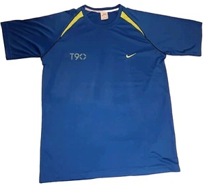 Nike Soccer T90 Dri-Fit Performance Shirt Men's Large XL Blue And Yellow - Picture 1 of 4