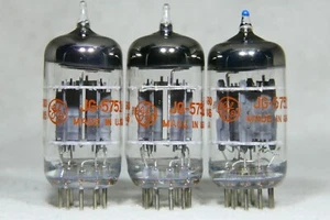 Matched Trio (3) GE JG 5751/12AX7/ECC83 Disc Getter Short Plate Strong 1963 USA - Picture 1 of 16