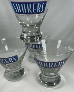 Shakers Martini Glasses Vintage set of 6" vodka Glasses Barwear - Picture 1 of 12