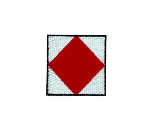 Flag patch embroidered international maritime nautical navy signal F foxtrot - Bild 1 von 1