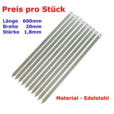 GRILLMEISTER-SCHWAB.DE Edelstahl Grillspieß Spiesse Adana Schaschlikspieße 600x20x1,8mm Fleischspieße