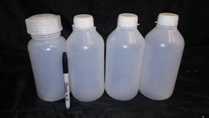 4 polypropylene 500 ml bottles with screw caps, autoclaveable plastic, 0.5 L - Picture 1 of 1