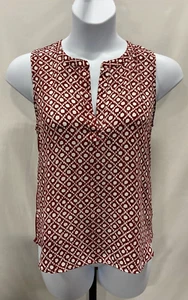 Ann Taylor Loft Damen Gr. S ärmellose Bluse mit geteiltem Ausschnitt. - Bild 1 von 8