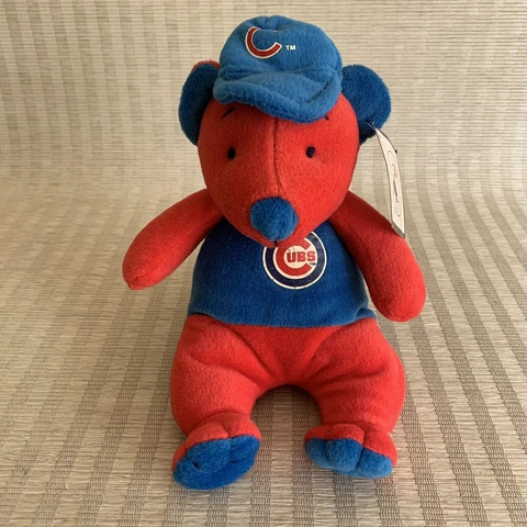 Vintage Good Stuff MLB Chicago Cubs Bear Plush 9" Red Blue Stuffed Animal 2002 Cover