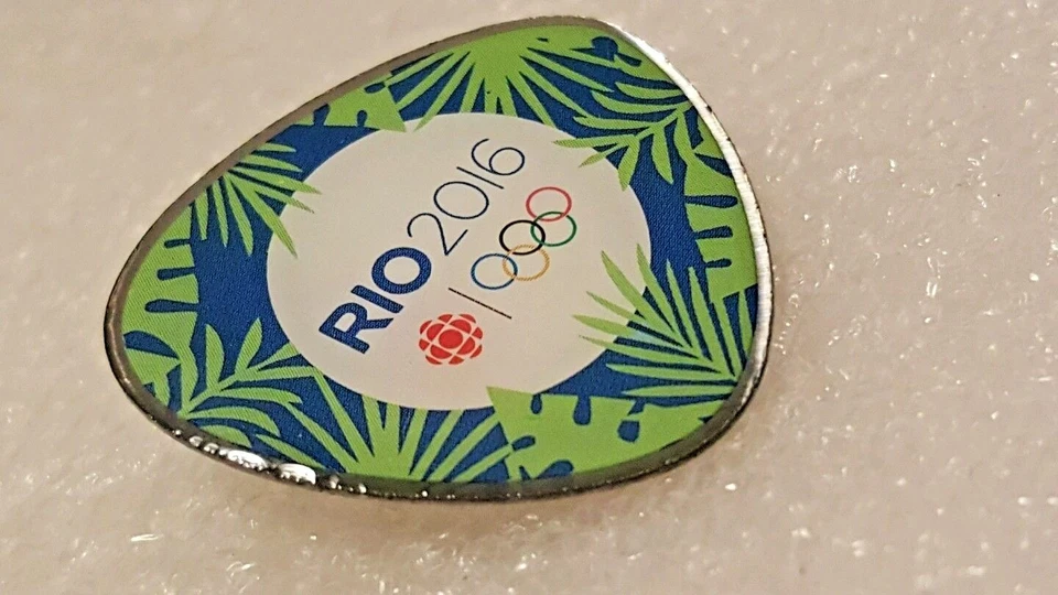Distintivo PIN mídia CBC transmissão canadense Rio 2016 tema floresta tropical - Imagem 1 de 1