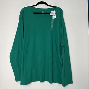 Kim Rogers Shirt Womens Plus 4XL Green Long Sleeve Crew Neck Knitted Pullover - Picture 1 of 11