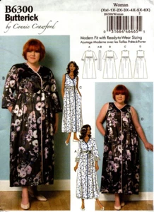 Butterick Sewing Pattern 6300 B6300 Women Nightie Robe Sleepwear NEW Size Xxl-6X - Picture 1 of 2