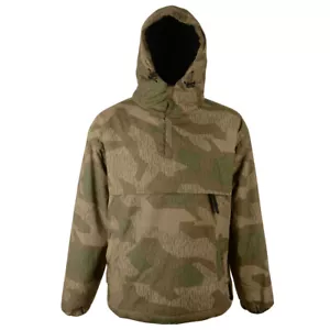 Splinter Camo Fleece Lined Anorak - Wind Resistant Pull-Over Kangaroo Pouch - Picture 1 of 13