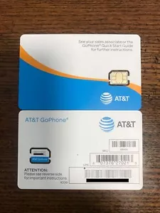 NEW ATT GO Phone Nano Sim Card Prepaid Service FITS ALL PHONES ADOPTERS INCLU - Picture 1 of 2