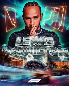 Foto de carreras Lewis Hamilton 2024 Las Vegas Grand Prix Collage 8x10 Fórmula 1 - Imagen 1 de 1