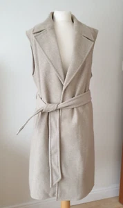 ZARA BEIGE Belted Sleeveless Waistcoat BNWT SIZE M - Picture 1 of 16