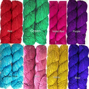 25 Skeins Himalaya Recycled Red Color Soft Sari Silk Yarn Knitting Woven Craft - Picture 1 of 16