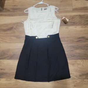 Anthropologie Ali Ro Ivory & Black Knee Length Sleeveless Dress Womens Size 4 - Picture 1 of 12