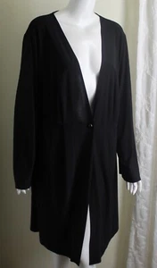 NWT Anthony Originals Sz 2X Beautiful Black 40" L Liquid Knit Lagenlook Jacket - Picture 1 of 5