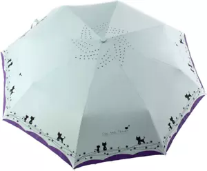 Windproof Compact Travel Folding Cute Cat Umbrella,Auto Open Close Rain&Sun Ligh - Picture 1 of 12