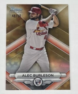 2023 Bowman Sterling ALEC BURLESON Gold Refractor #/50 Rookie RC STL Cardinals - Picture 1 of 2
