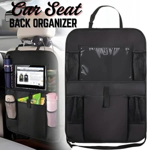 Car Rear Seat Kick Mats Protector Multi Pocket Storage Bag Holder Interior Tidy - Picture 1 of 7