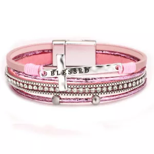 Bohemian Cross Bracelet for Women, Layered Cross Blessed Boho Women Bracelet - Picture 1 of 9