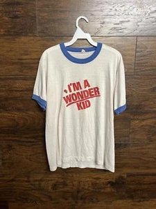 80s Vtg Wonder Bread Ringer Tee - I'm a Wonder Kid T-shirt  - Picture 1 of 4