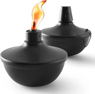 SNOGSWOG 2 Pack Metal Table Top Torches 22oz Citronella Torches for Outside - Image 1 of 4