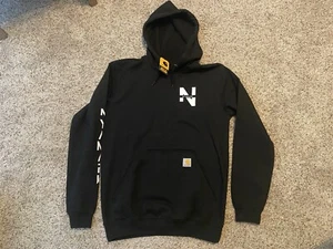 NWT Carhartt Hoodie Black Men’s Small Loose Fit Midweight Hoodie Logo - Picture 1 of 16