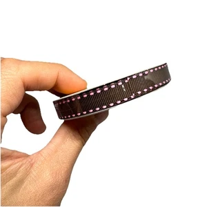 Celebrate It Basic Narrows Craft Gift Decor Ribbon 10yd 3/8in Brown/Pink Sealed - Picture 1 of 4