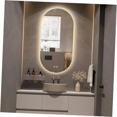  Oval LED Bathroom Vanity Mirror, 48x24inch Frameless Backlit 48"L x 24"W - Imagem 1 de 4