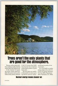 1992 USCEA Council for Energy Awareness Vintage Print Ad Trees & Nuclear Plants - Picture 1 of 2