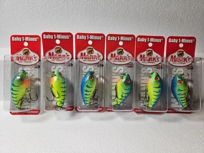 Mann's Bait Company Baby 1- (6 lures of Blue Green Sunfish  Crystaglow) - Image 1 of 2