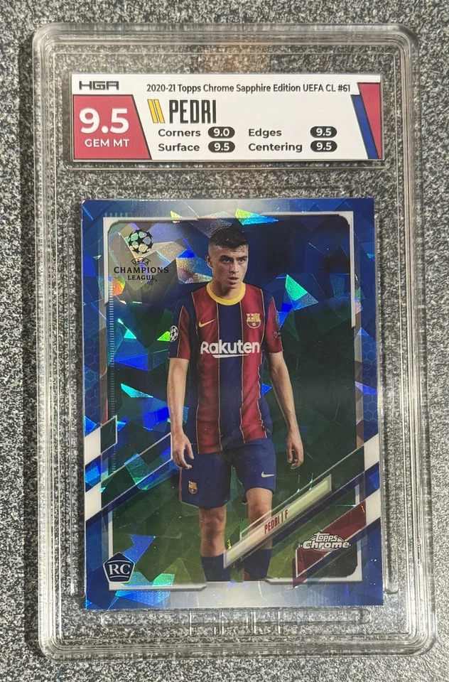 2020-21 Topps Chrome Sapphire PEDRI RC Rookie #61 HGA 9.5 Barcelona - Image 1 of 1