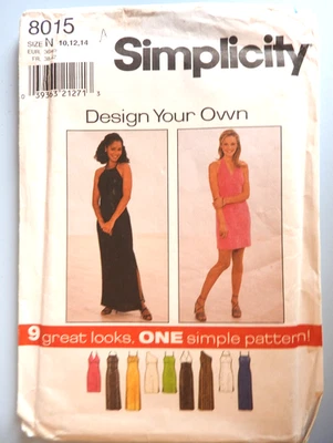 Simplicity 8015 sewing pattern Design Your Own Knit Dress size 10 12 14   UNCUT - Image 1 of 2