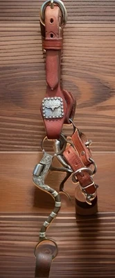 Plataforma Bridle: Cabezal Calvin Allen / Broca Snaffle Montada en Plata + Riendas Divididas Foto 1 de 4