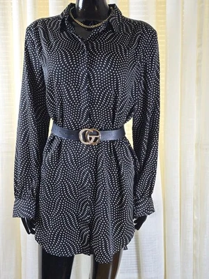 EXPRESS PORTOFINO POLKA DAT SHIRT DRESS XL - Image 1 of 4